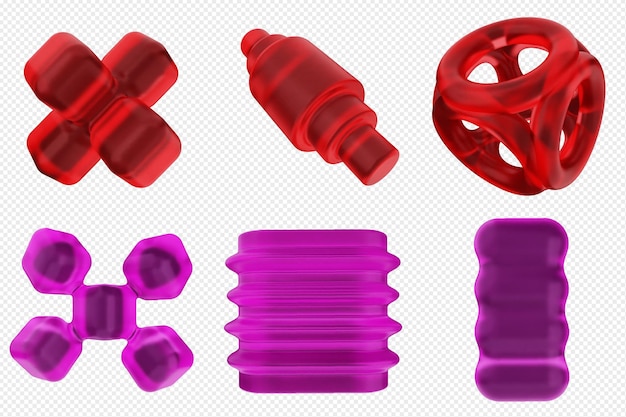 Bundle di set di icone astratte geometriche 3D