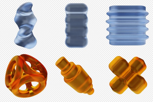 Bundle di set di icone astratte geometriche 3D