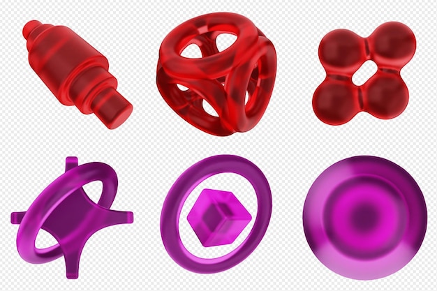 Bundle di set di icone astratte geometriche 3D