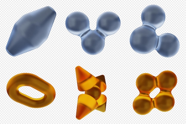 Bundle di set di icone astratte geometriche 3D