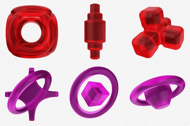 Bundle di set di icone astratte geometriche 3D