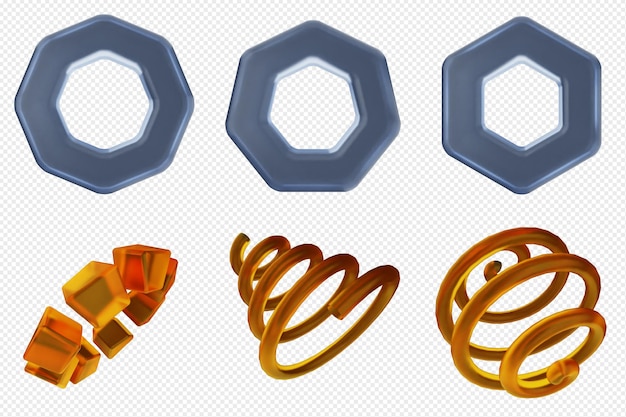 Bundle di set di icone astratte geometriche 3D