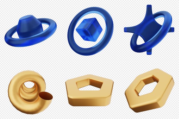 Bundle di set di icone astratte geometriche 3D