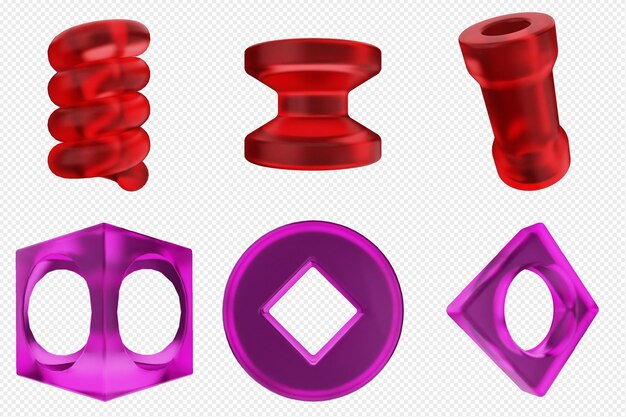 Bundle di set di icone astratte geometriche 3D