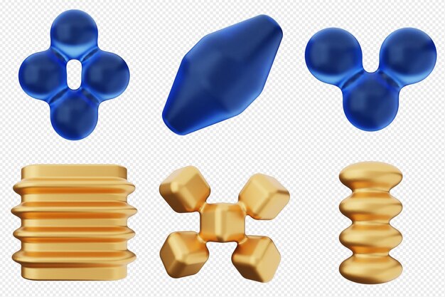 Bundle di set di icone astratte geometriche 3D