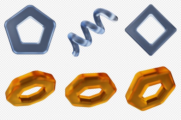 Bundle di set di icone astratte geometriche 3D