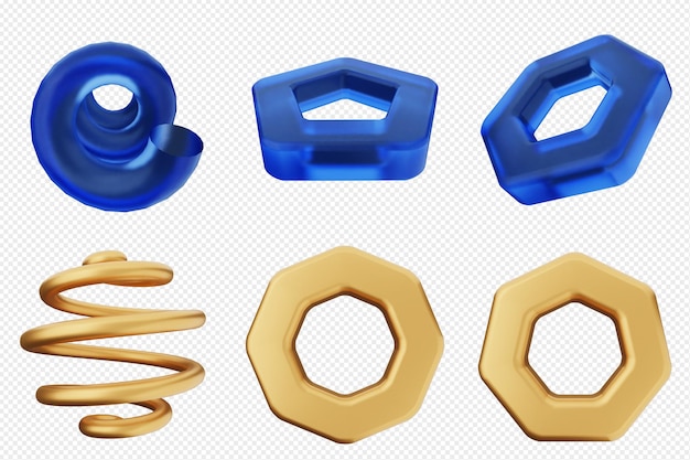 Bundle di set di icone astratte geometriche 3D