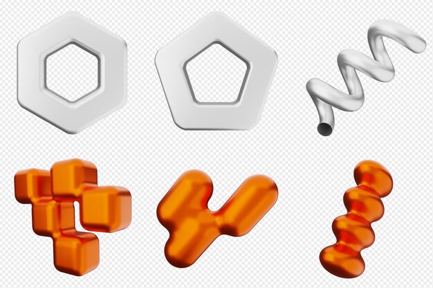 Bundle di set di icone astratte geometriche 3D