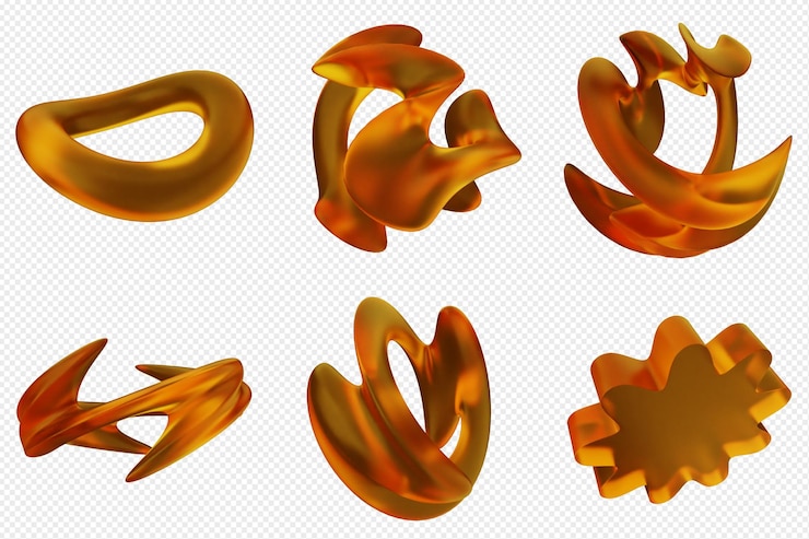 PSD bundle di set di icone astratte geometriche 3d
