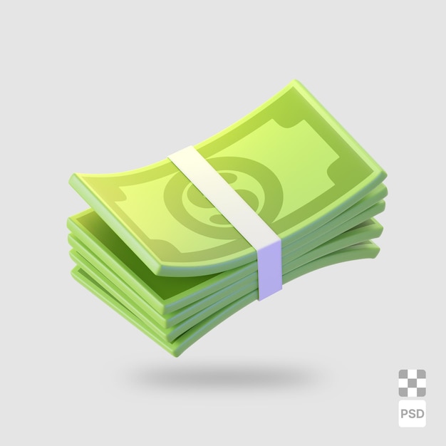 PSD bundle of bills 3d-bild