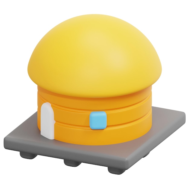 bungalow 3d render icono ilustración