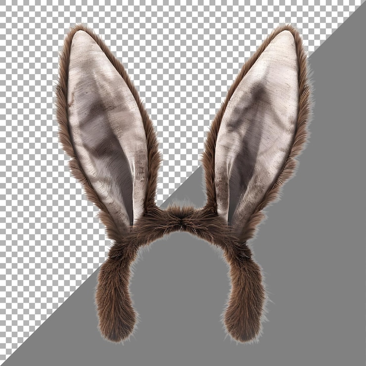 PSD bunny hairs easter em fundo transparente ai gerado