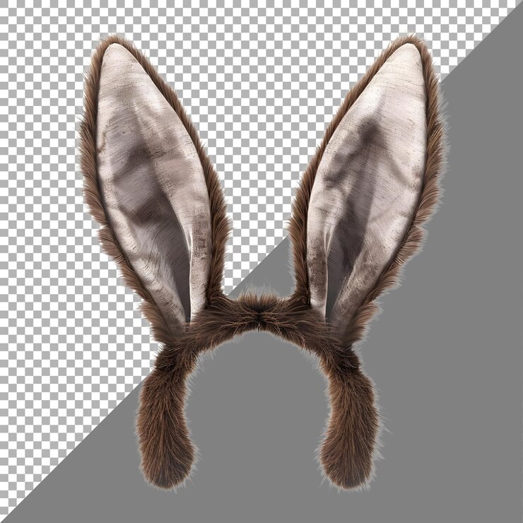 PSD bunny hairs easter em fundo transparente ai gerado