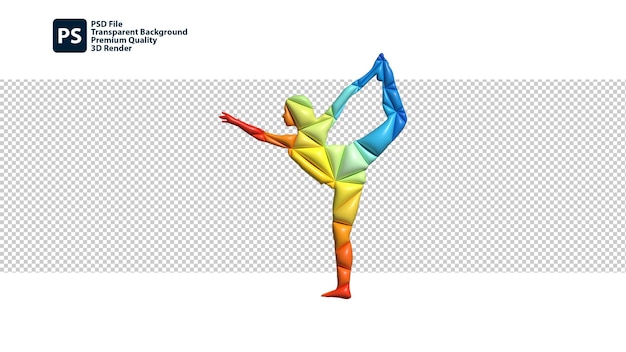 Bunte 3d-illustration von yoga-posen