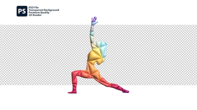 PSD bunte 3d-illustration von yoga-posen