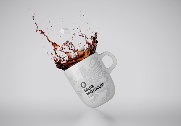 Bunte tasse mit splash mockup