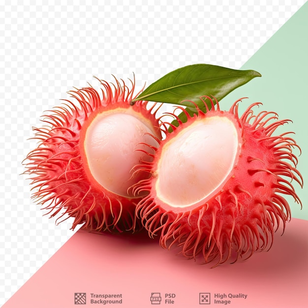 PSD bunte und stachelige tropische frucht ist der rambutan