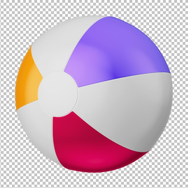 Bunter 3D-Wasserball mit transparentem Hintergrund