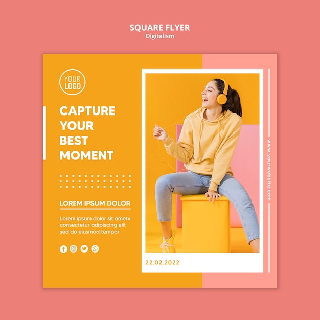 Bunter Digitalismusflieger mit Foto