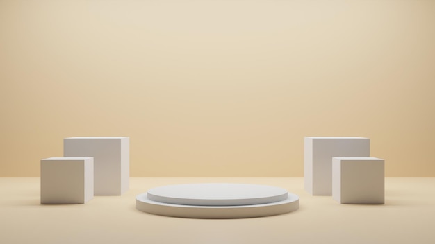 Buntes 3D rendern weißes Podium