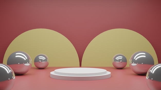 Buntes 3D rendern weißes Podium