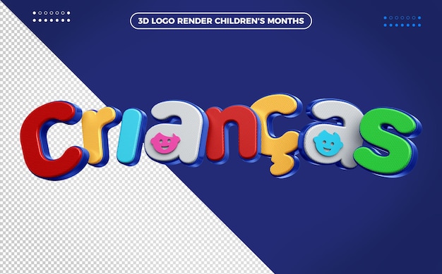 Buntes kindertags-3d-logo für kompositionen