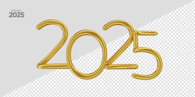 Buon anno 2025 numero 3d rendere realistico la celebrazione del nuovo anno