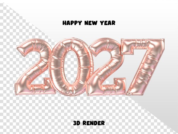 Buon anno 2027 Numero 3D Render