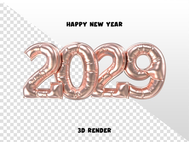 Buon anno 2029 Numero 3D Render
