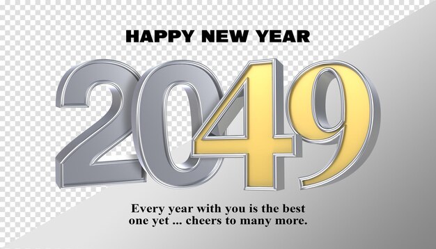 Buon anno 2049 3D Render
