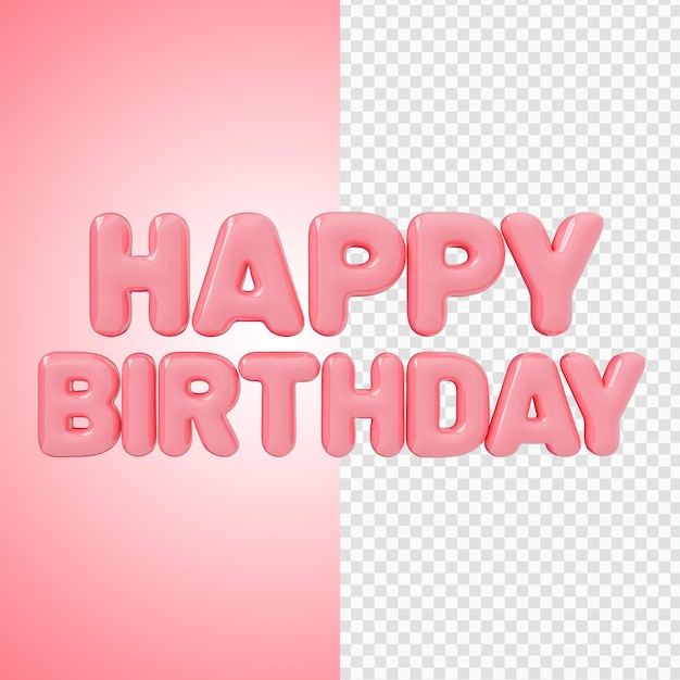 Buon compleanno rosa 3d render