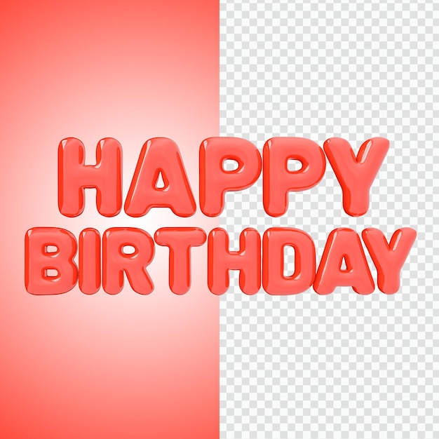 Buon compleanno rosso rendering 3D