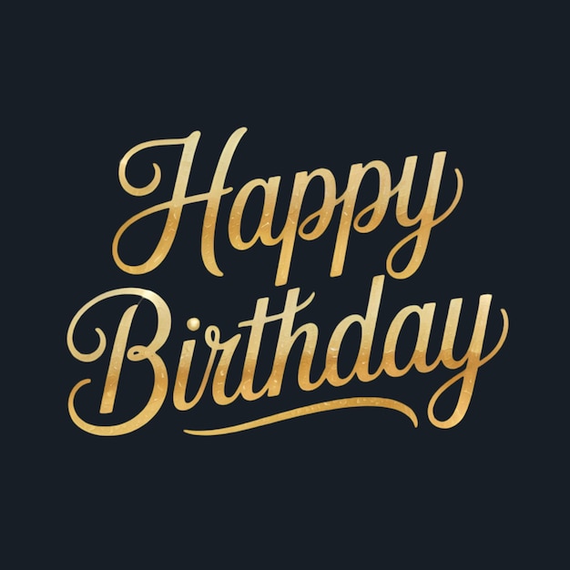 Buon compleanno testo in corsivo d'oro