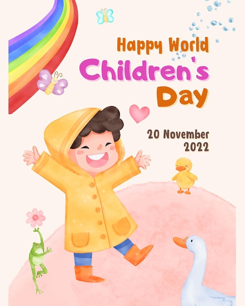 Buon giorno ai bambini Disegni vivaci e illustrazioni gioiose per le celebrazioni