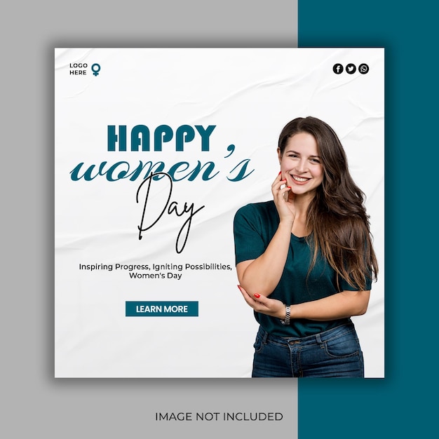 Buon giorno alle donne, disegno di post sui social media o modello di banner di Instagram