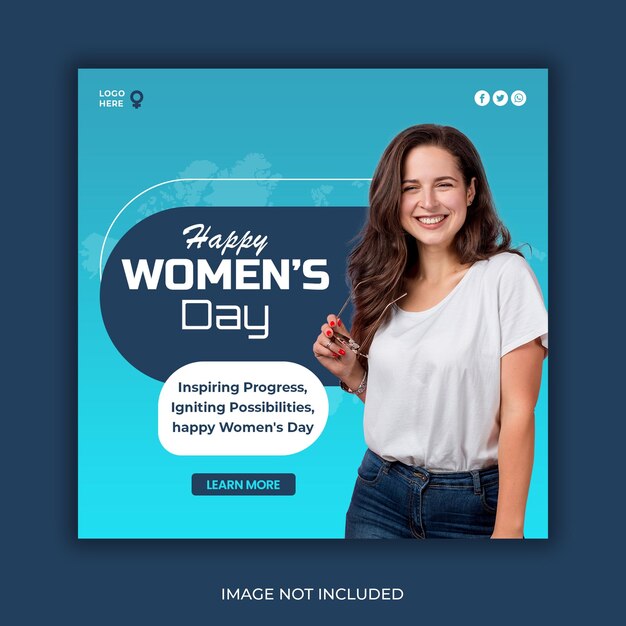 Buon giorno alle donne, disegno di post sui social media o modello di banner di Instagram
