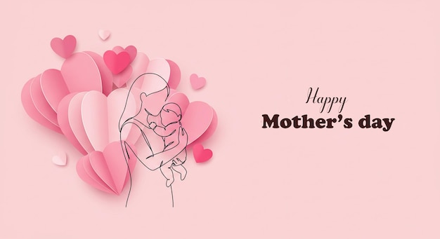 Buon giorno delle madri bandiera Madre che tiene un abbraccio nelle sue mani