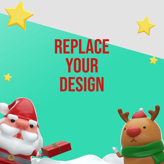 Buon Natale 3D rendering Mockup Design
