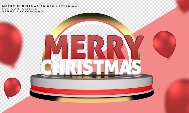 Buon Natale 3D rosso con podio