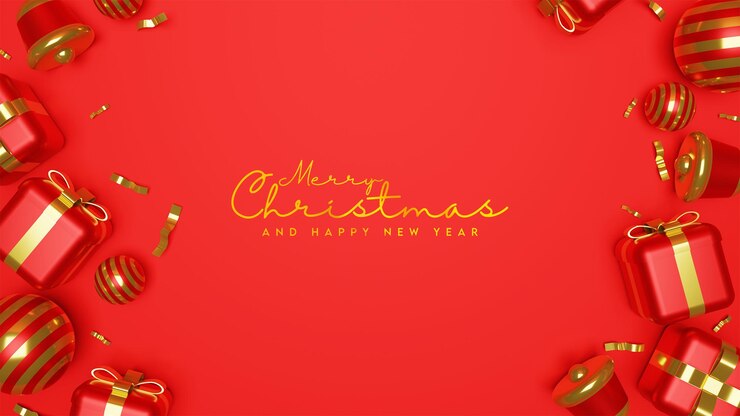 PSD buon natale con sfondo illustrazione 3d