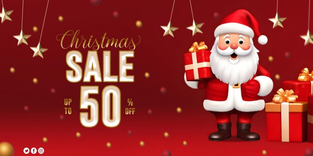 Buon Natale e Buon Anno con la promozione delle vendite di Babbo Natale sui social media