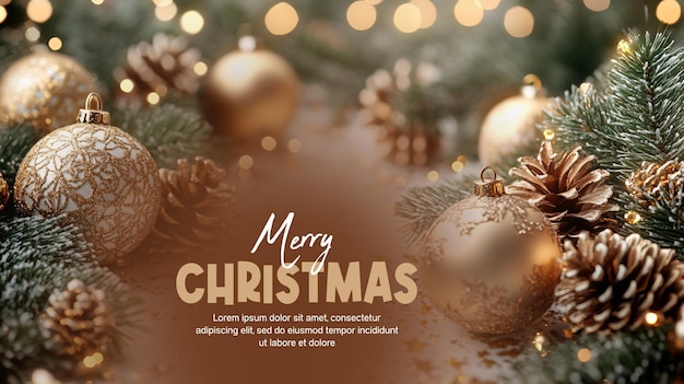 Buon Natale sullo sfondo con la palla d'oro