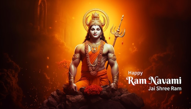 Buon Ram Navami sullo sfondo