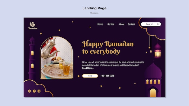 Buon ramadan a tutti modello di pagina di destinazione