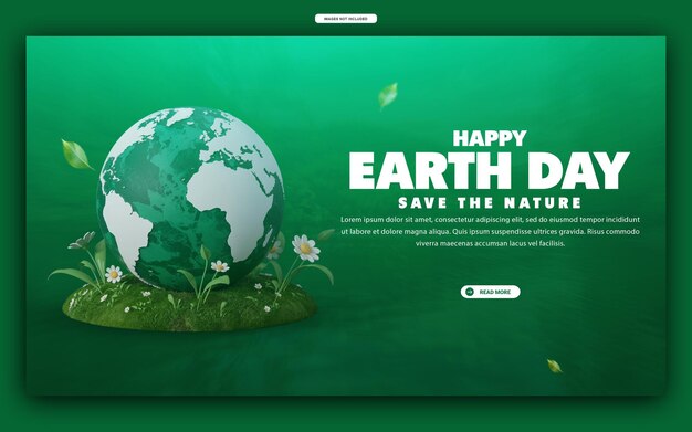 Buona Giornata della Terra Salva la Natura Banner web PSD