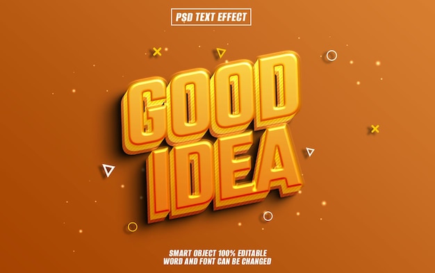 buona idea effetto testo font tipografia modificabile testo 3d