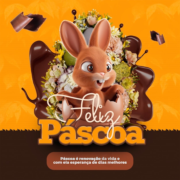 Buona Pasqua con il coniglietto di cioccolato