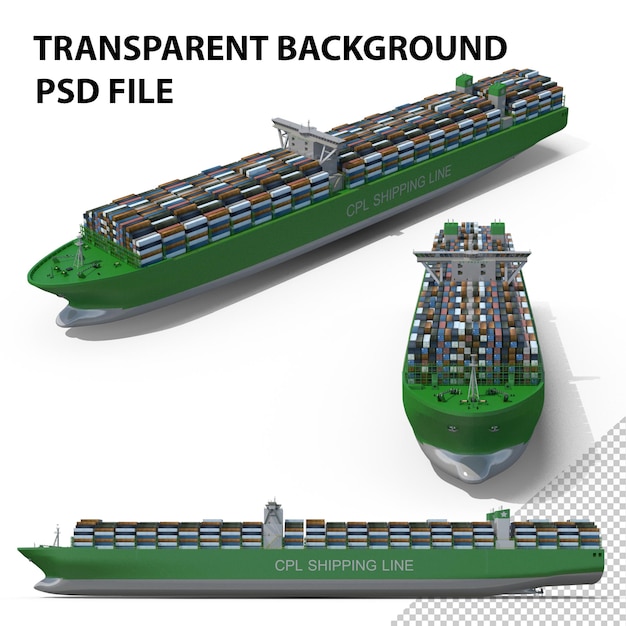 PSD buque de carga de contenedores png
