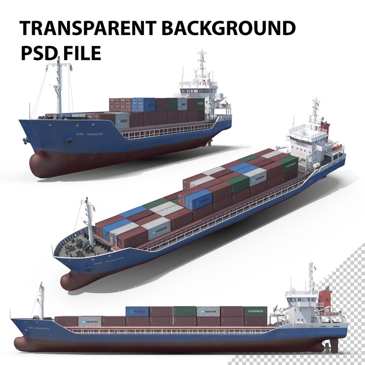 PSD buque contenedor png