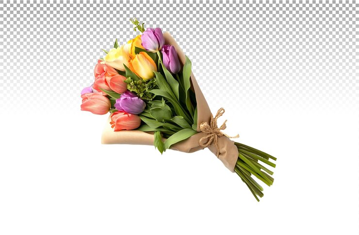 PSD buquê de tulipas coloridas